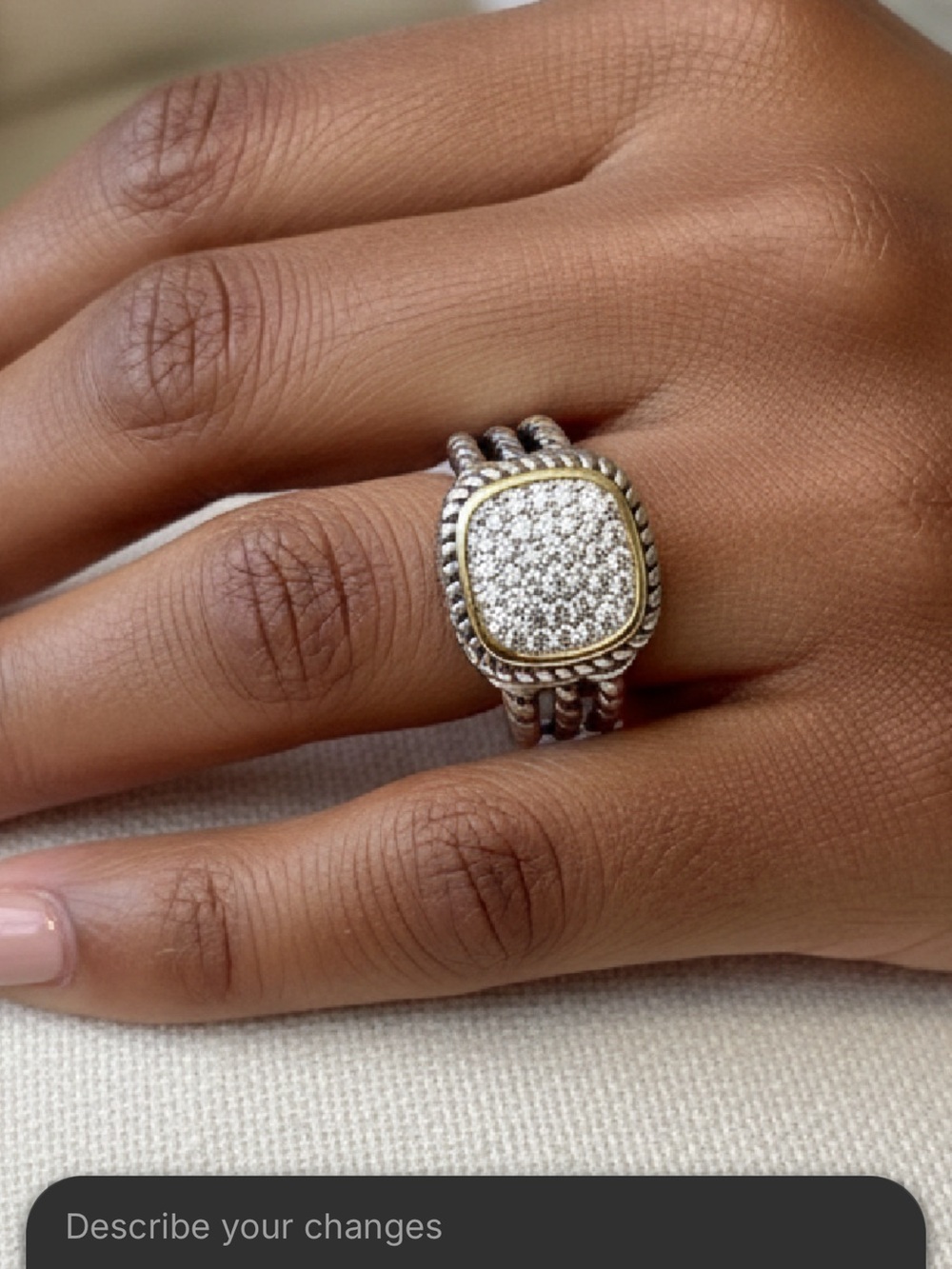 Elegant Silver and Gold Women's Ring